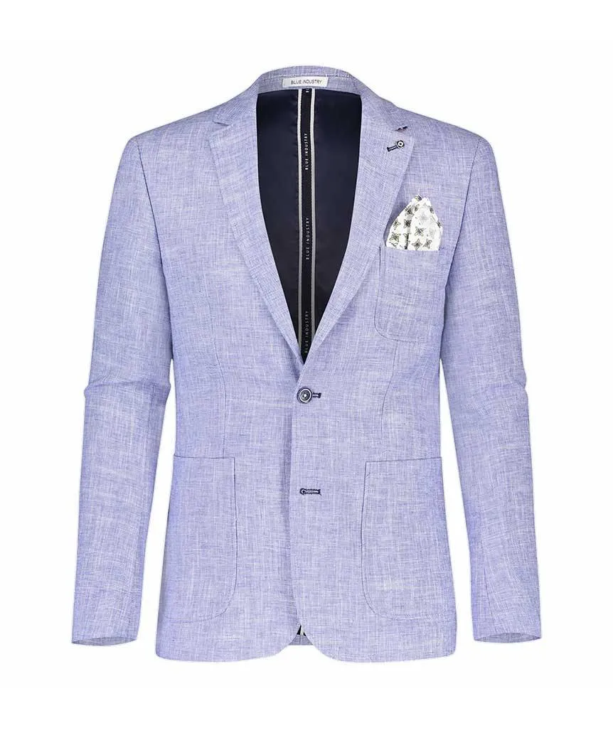 Linen Blend Summer Blazer Blue