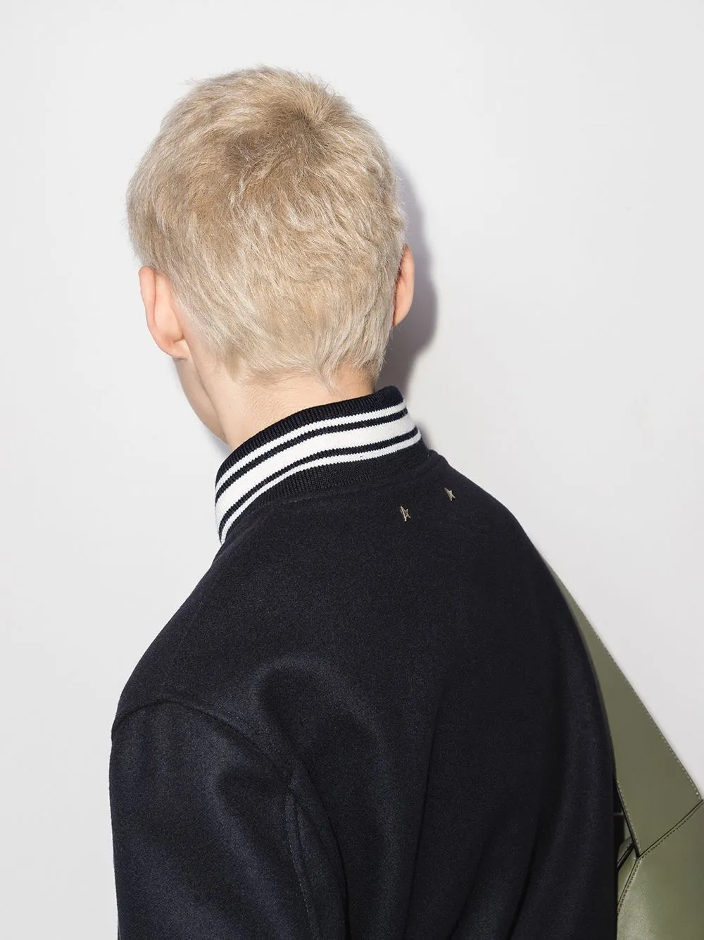 Logo wool bomber jacket