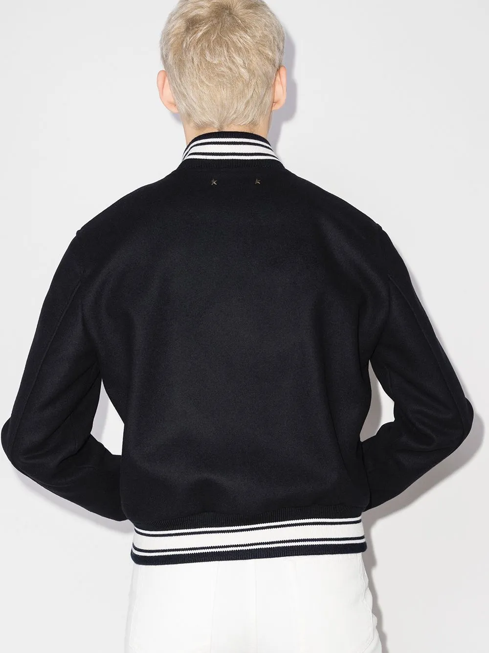 Logo wool bomber jacket