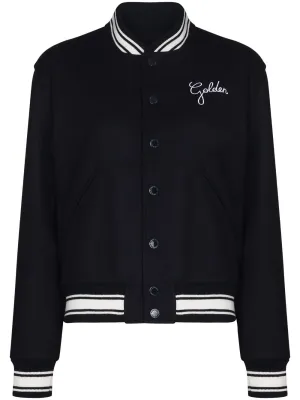 Logo wool bomber jacket