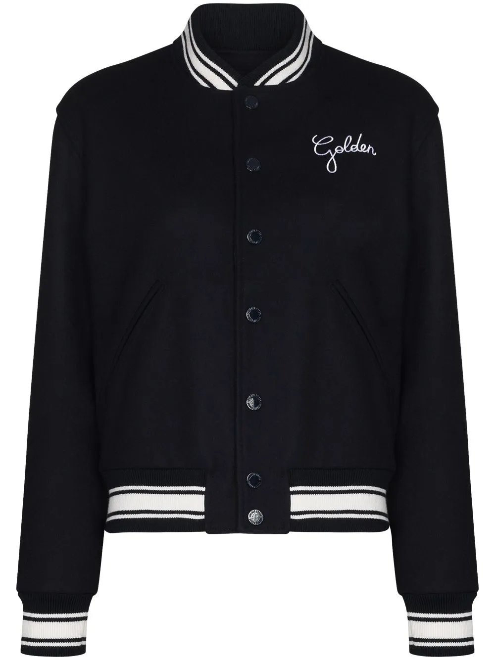 Logo wool bomber jacket