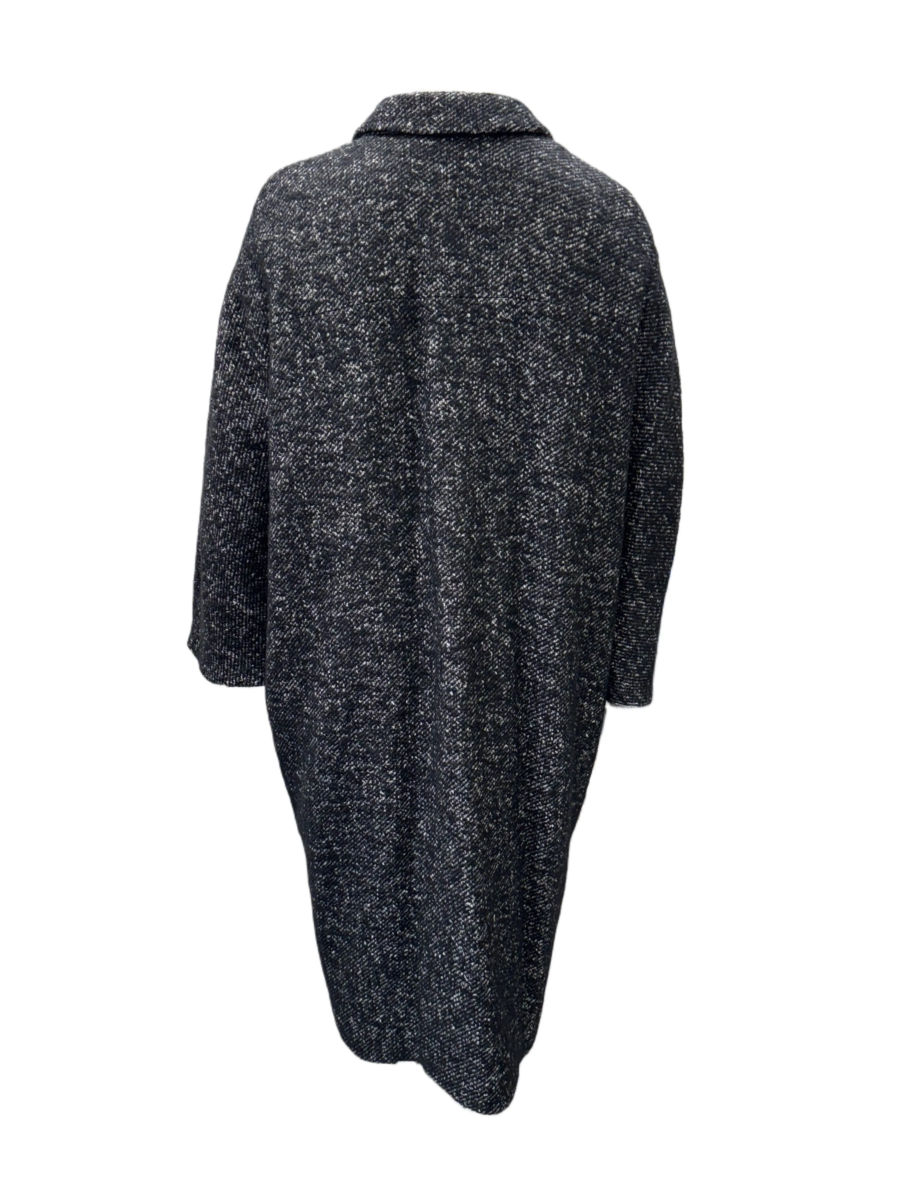 Marina Rinaldi Women's Grey Tonalita Button Closure Coat NWT