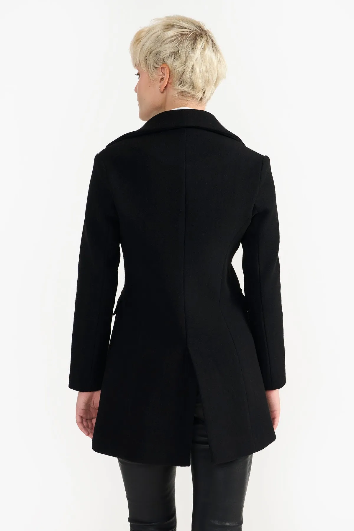 MAXINE BLACK WOMEN'S WOOLEN COAT