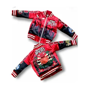 Men 3peat Bulls Bomber