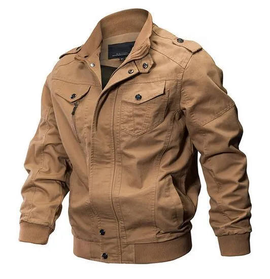 Men Big Size Military Tactical Denim Jacket
