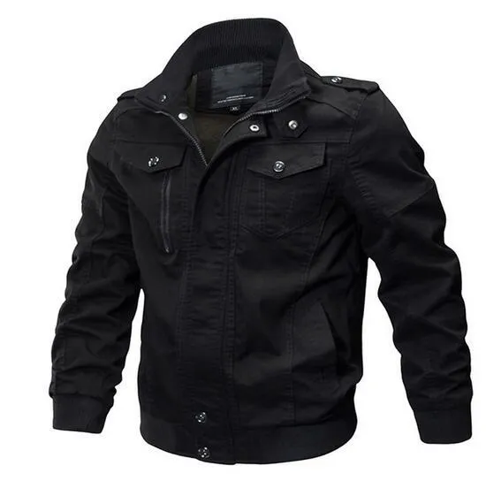 Men Big Size Military Tactical Denim Jacket
