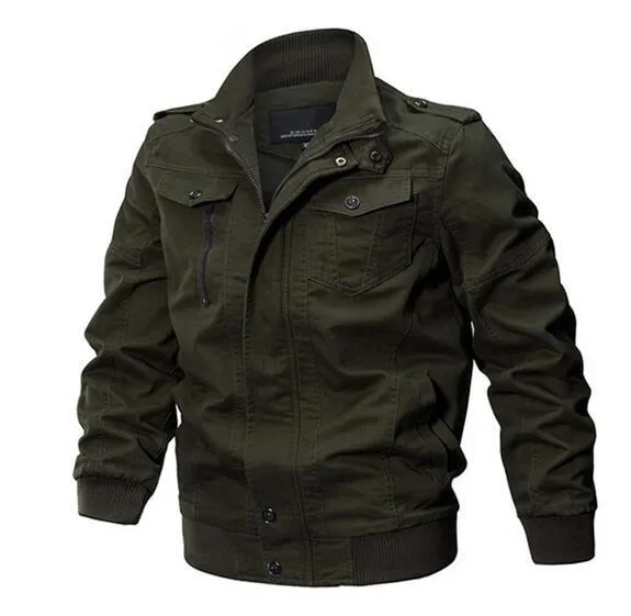 Men Big Size Military Tactical Denim Jacket