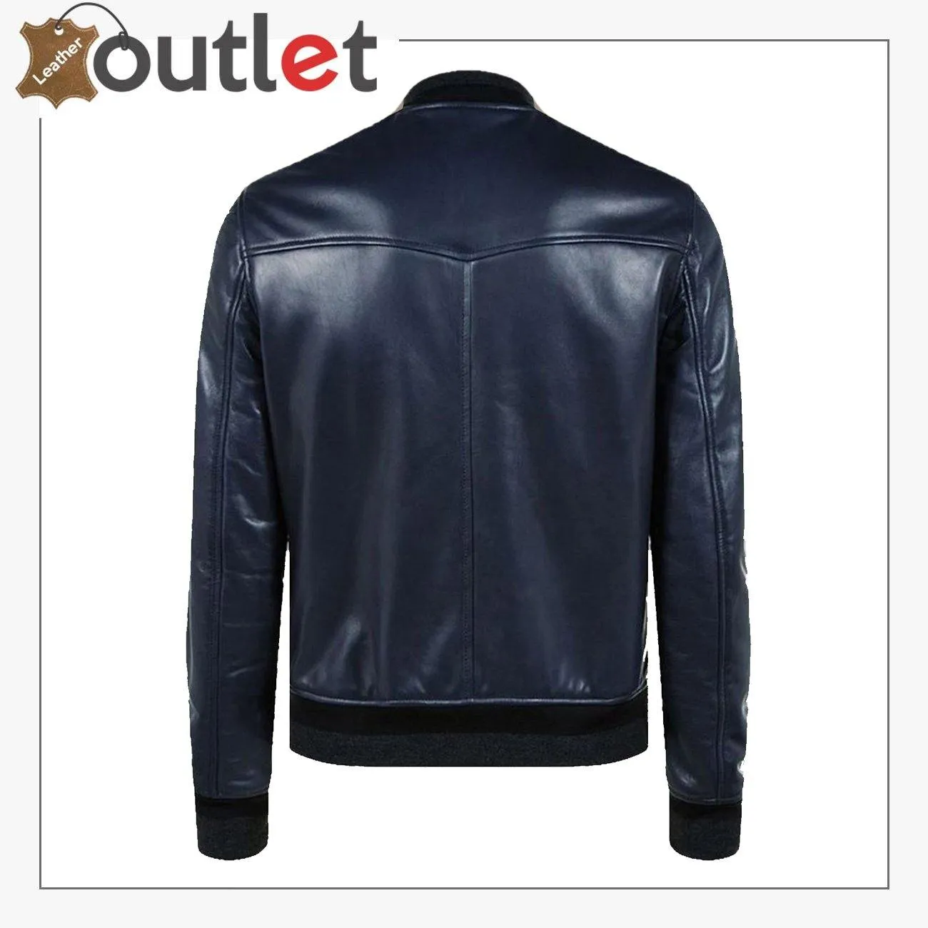 Men Navy Blue Bomber Jacket