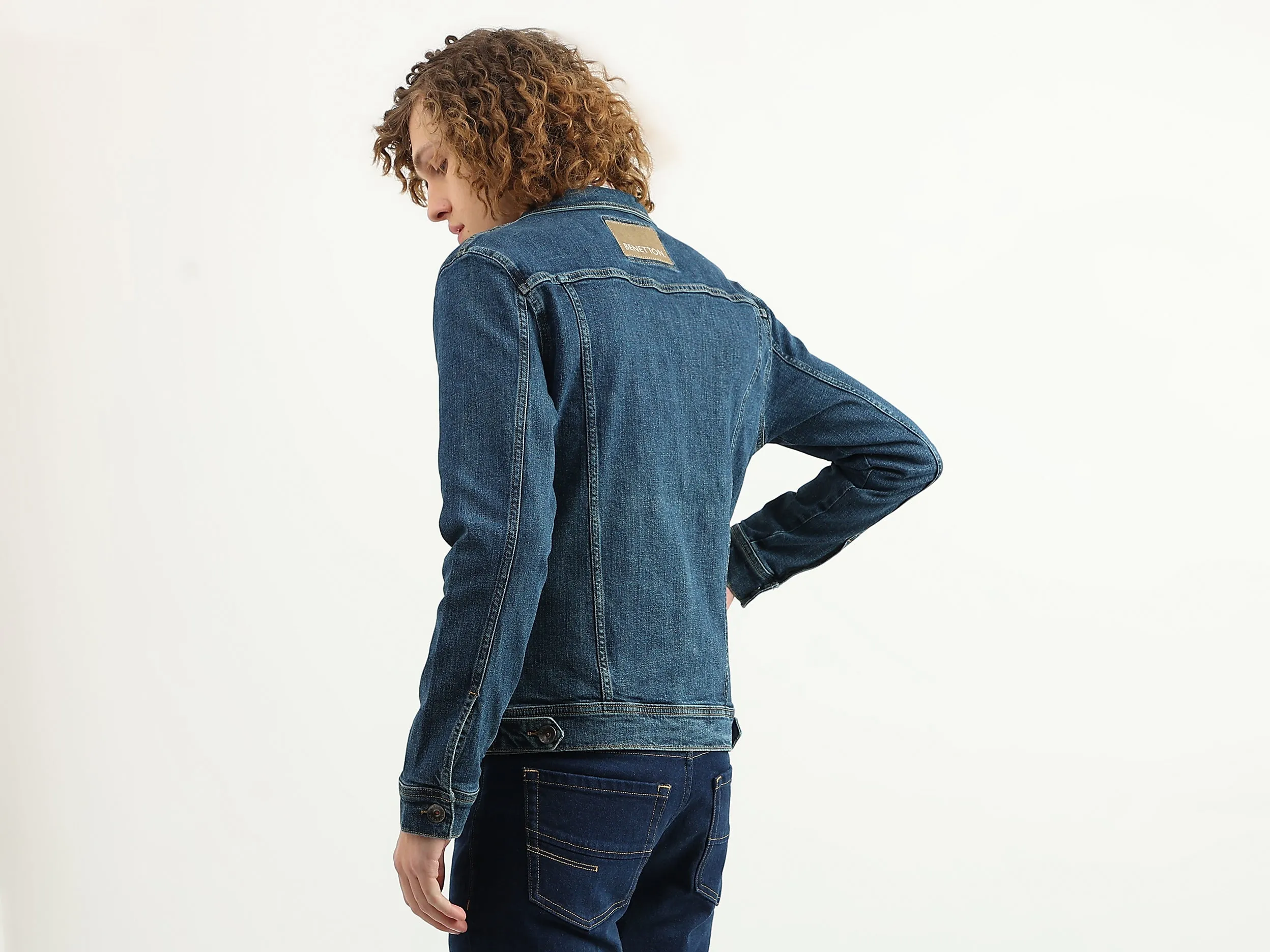 Men Quilted Spread Collar Jacket