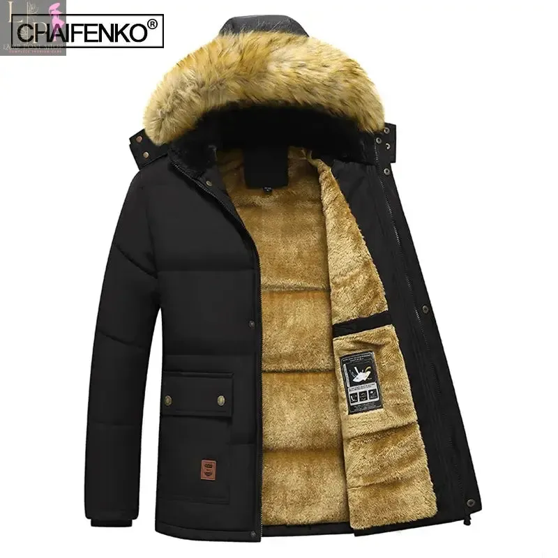 Men winter coat with hood
