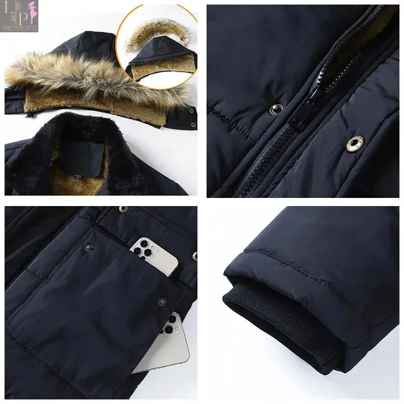 Men winter coat with hood
