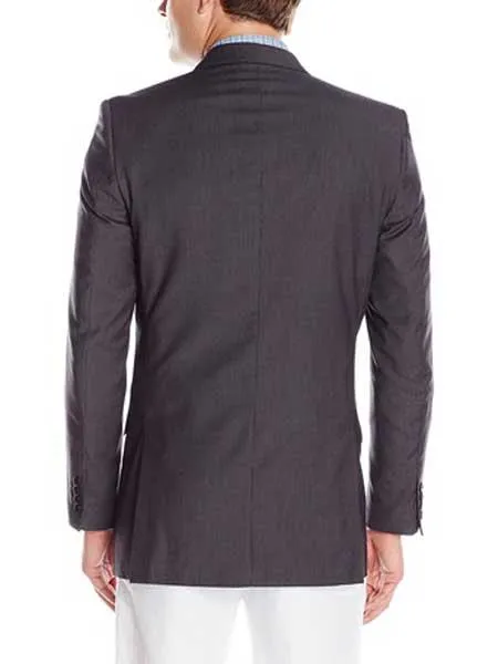 Men's 2 Button Charcoal Featherbone Micro Tech Slim Fit Suit Jacket