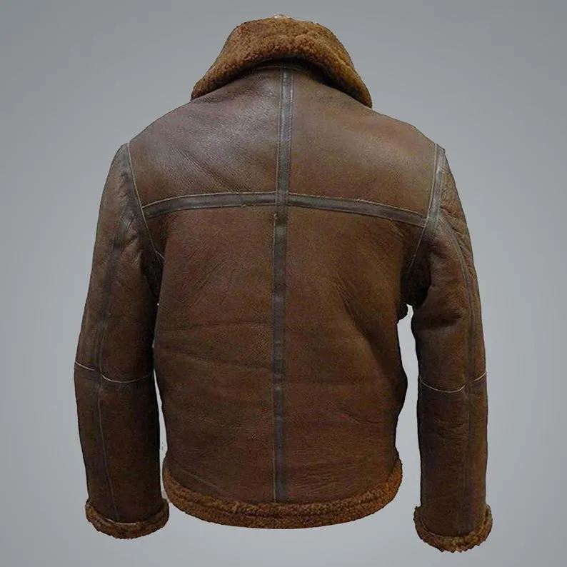 Men’s B3 Aviator RAF Shearling Flight Bomber Jacket