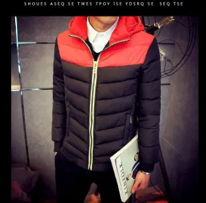 Men's Cotton-Padded Thick Hooded Jacket In 4 Colors