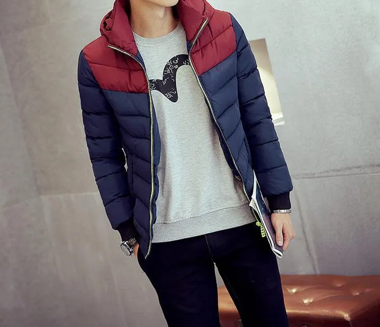 Men's Cotton-Padded Thick Hooded Jacket In 4 Colors