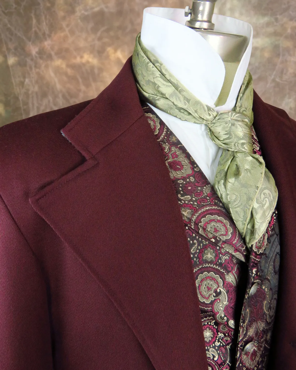 Men's Frock Coat - Merlot Wool