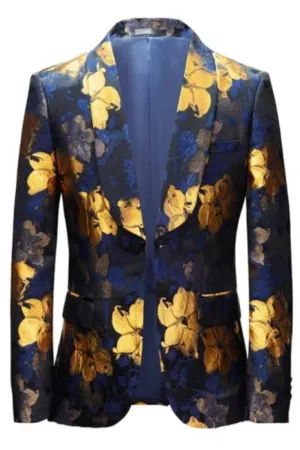 Men’s Newest Printed One Button Blazers