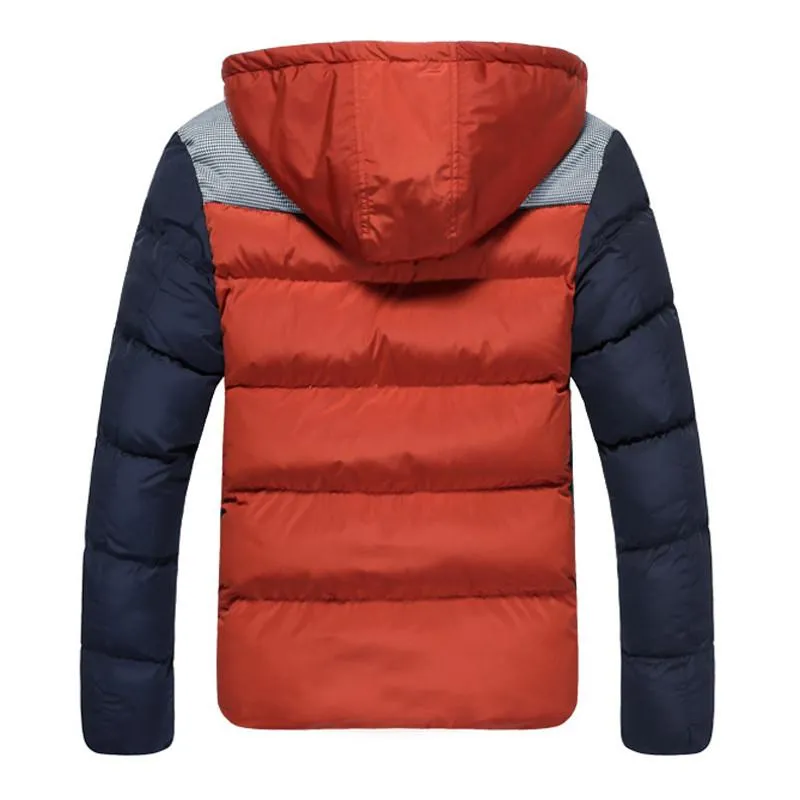 Men's Patchwork Thick Hooded Jacket In 4 Colors