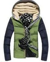 Men's Patchwork Thick Hooded Jacket In 4 Colors