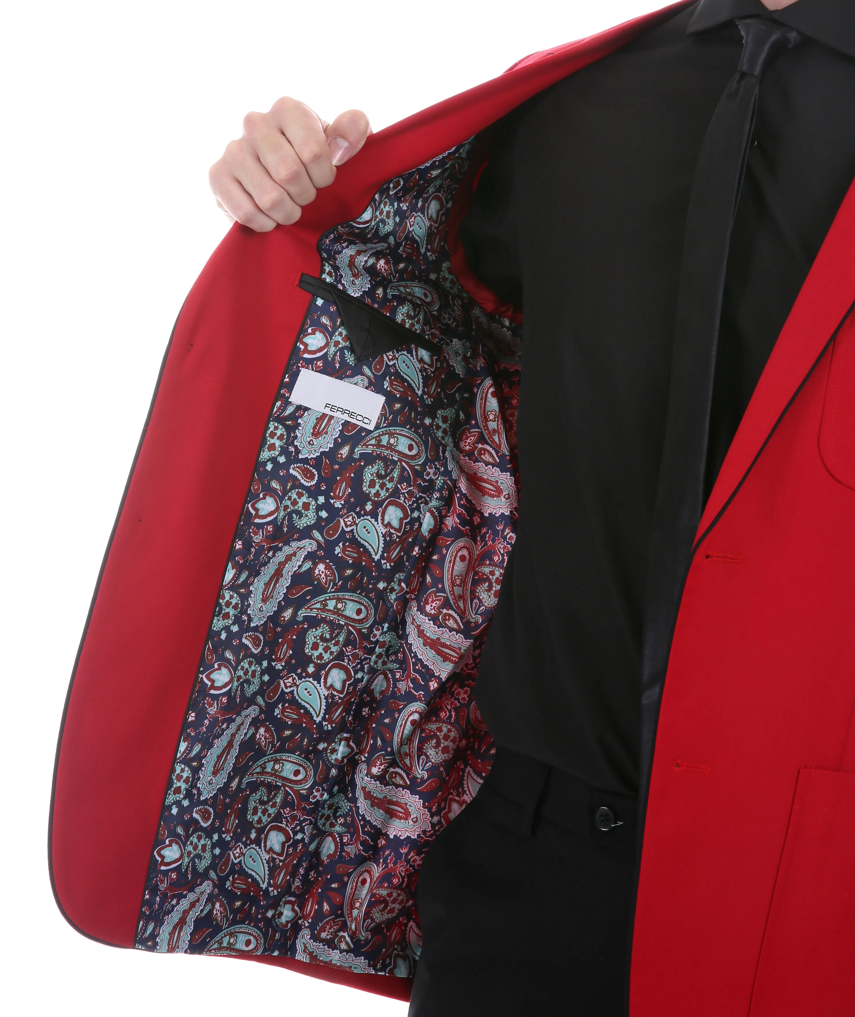 Mens Porter Red Slim Fit Blazer