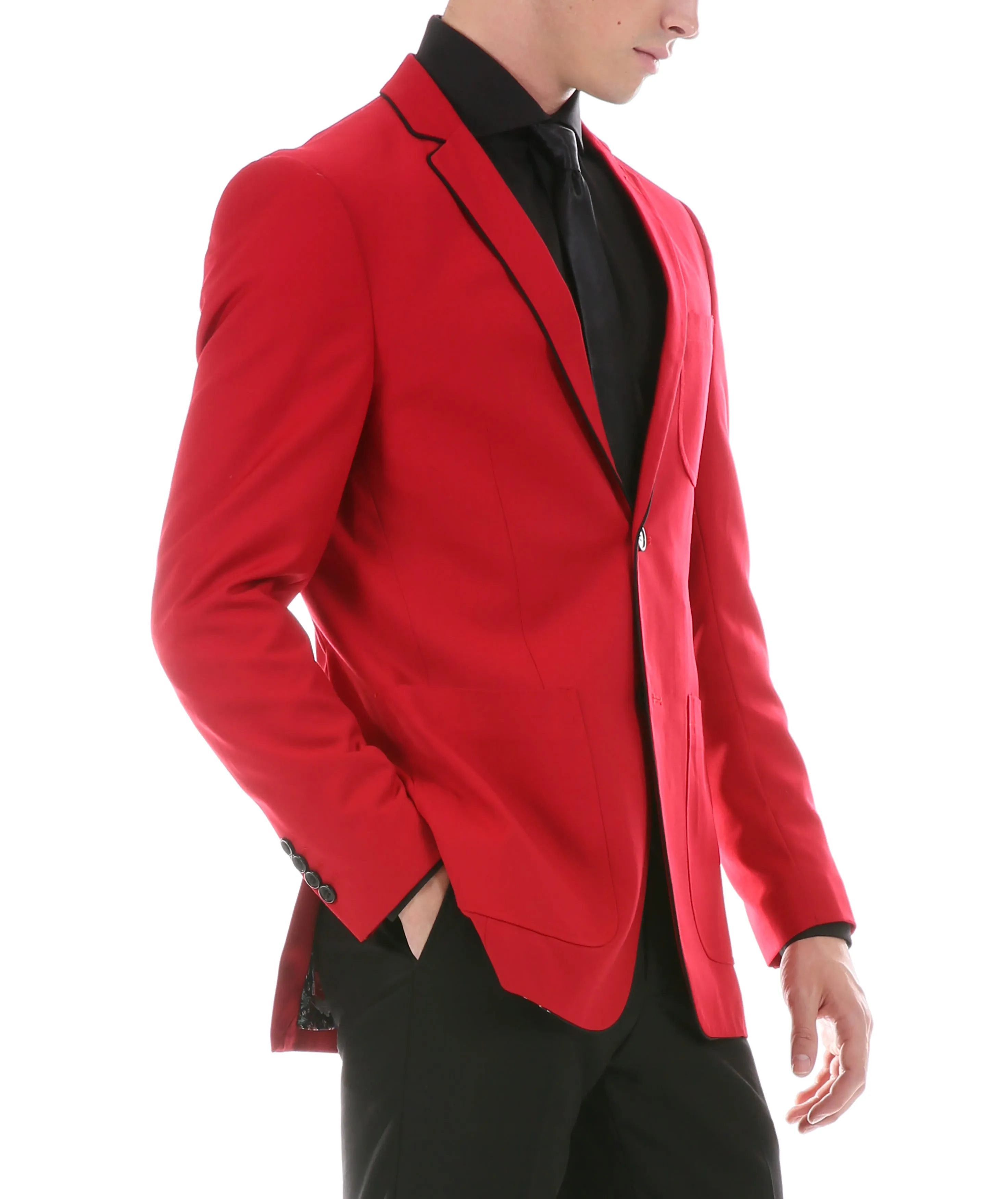 Mens Porter Red Slim Fit Blazer