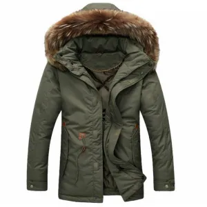 Men's Thick Parka Hooded Jacket 2 Color Options