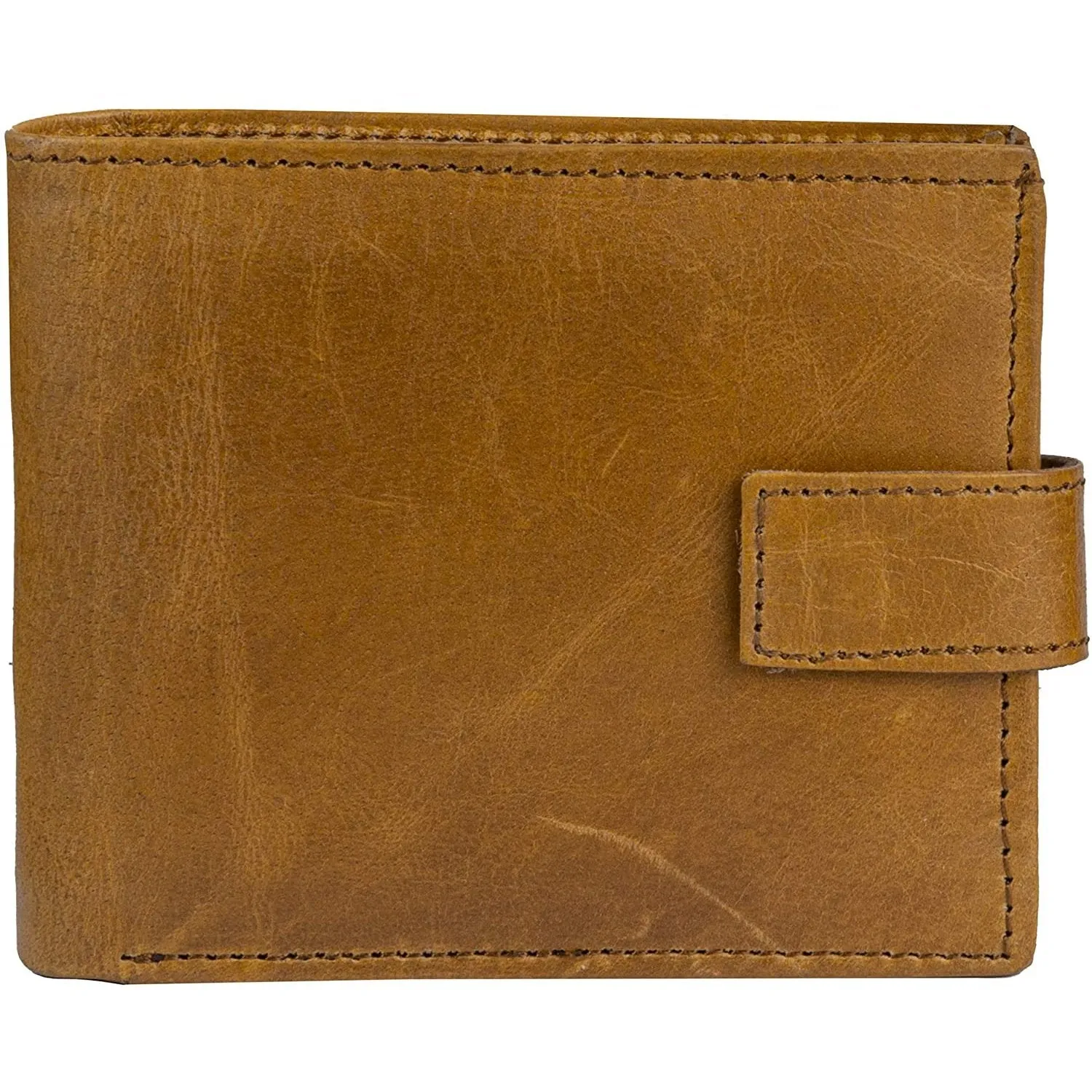 Mens Tri fold Wallet with Coin Pocket - RFID Protected Genuine Leather with Card Holder