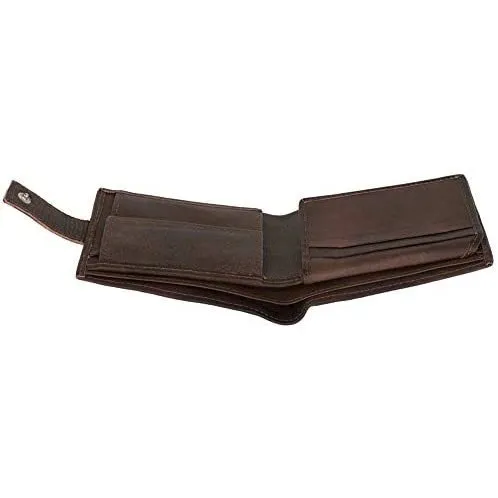 Mens Tri fold Wallet with Coin Pocket - RFID Protected Genuine Leather with Card Holder