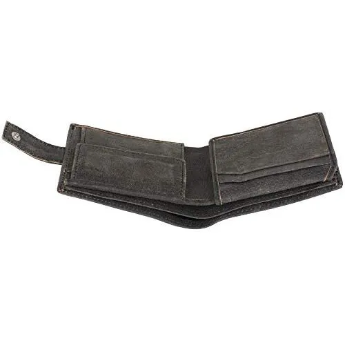Mens Tri fold Wallet with Coin Pocket - RFID Protected Genuine Leather with Card Holder