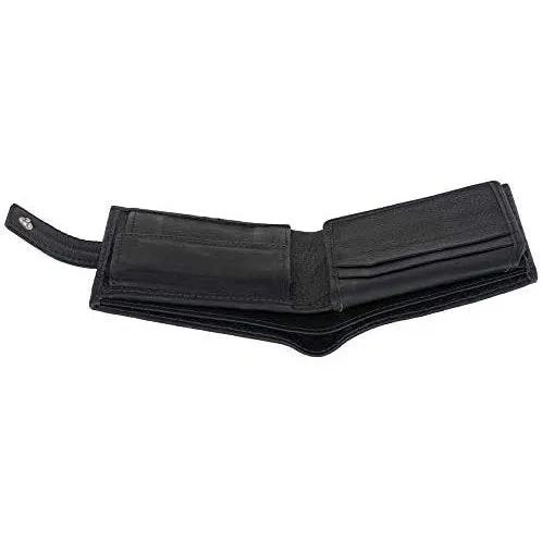 Mens Tri fold Wallet with Coin Pocket - RFID Protected Genuine Leather with Card Holder