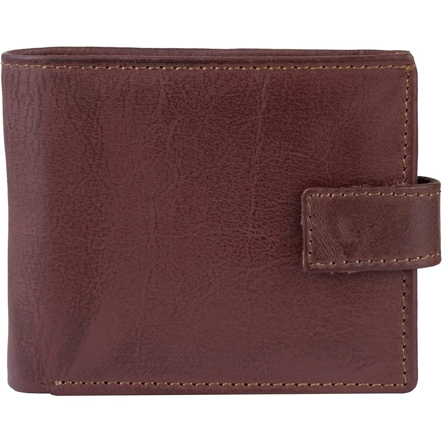Mens Tri fold Wallet with Coin Pocket - RFID Protected Genuine Leather with Card Holder