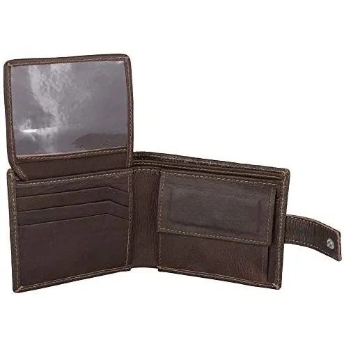 Mens Tri fold Wallet with Coin Pocket - RFID Protected Genuine Leather with Card Holder