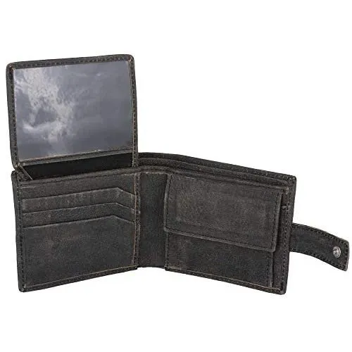 Mens Tri fold Wallet with Coin Pocket - RFID Protected Genuine Leather with Card Holder