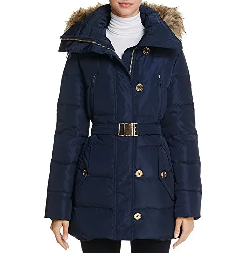 Michael Kors Womens Belted Down Coat M820828C Navy SM