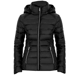 Michael Michael Kors Women's Black Hooded Down Packable Jacket Coat with Removable Hood (S)