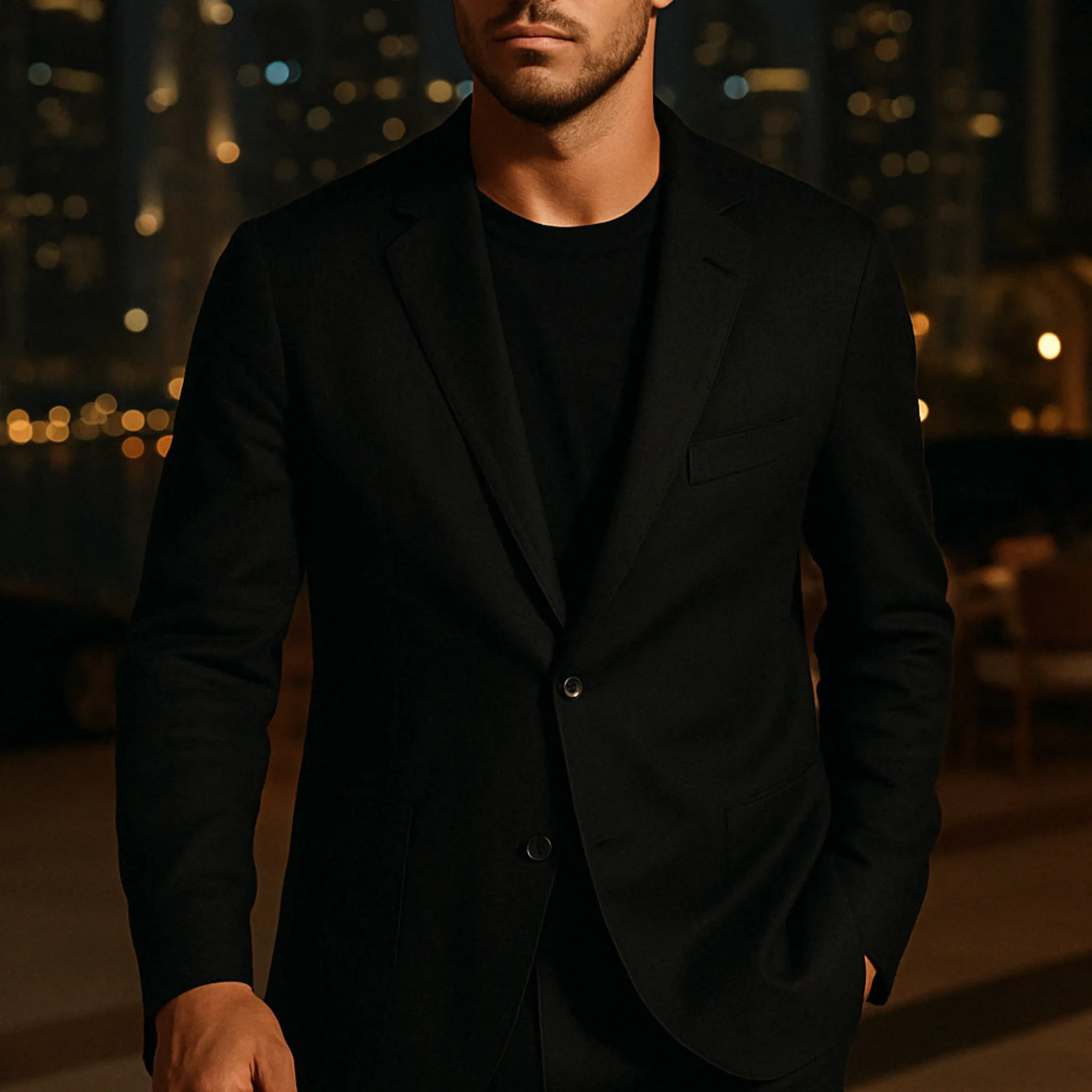 MIDNIGHT LINEN BLAZER