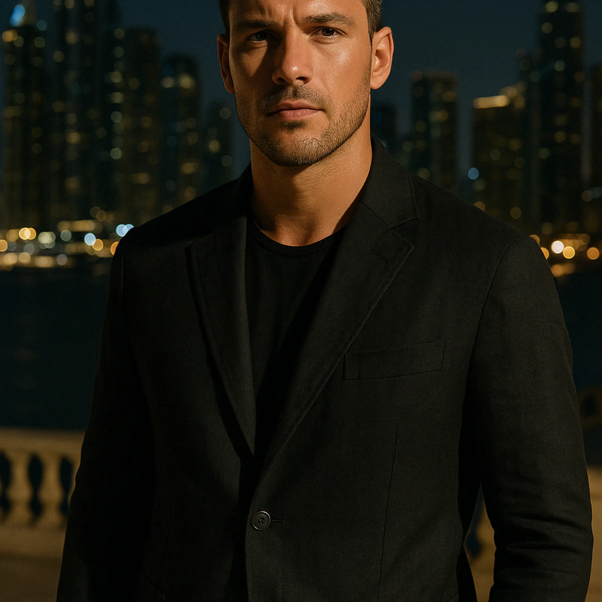 MIDNIGHT LINEN BLAZER