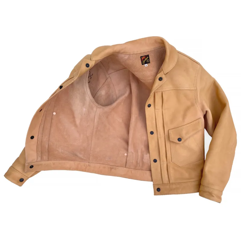 【MISTER FREEDOM】Ranch Blouse Jacket - Natrual & Black Leather / 西部 一二代 植鞣革皮衣