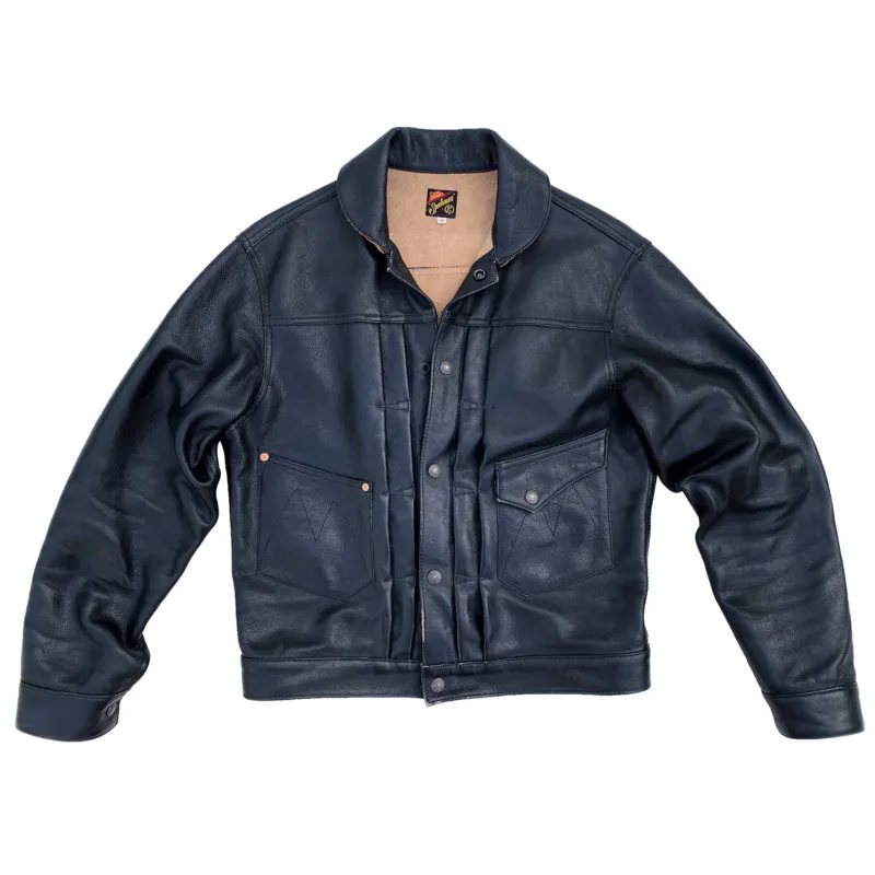 【MISTER FREEDOM】Ranch Blouse Jacket - Natrual & Black Leather / 西部 一二代 植鞣革皮衣