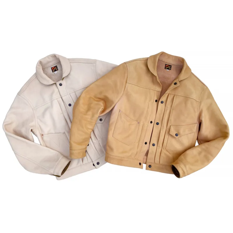 【MISTER FREEDOM】Ranch Blouse Jacket - Natrual & Black Leather / 西部 一二代 植鞣革皮衣