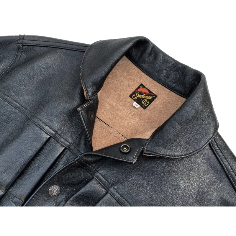 【MISTER FREEDOM】Ranch Blouse Jacket - Natrual & Black Leather / 西部 一二代 植鞣革皮衣
