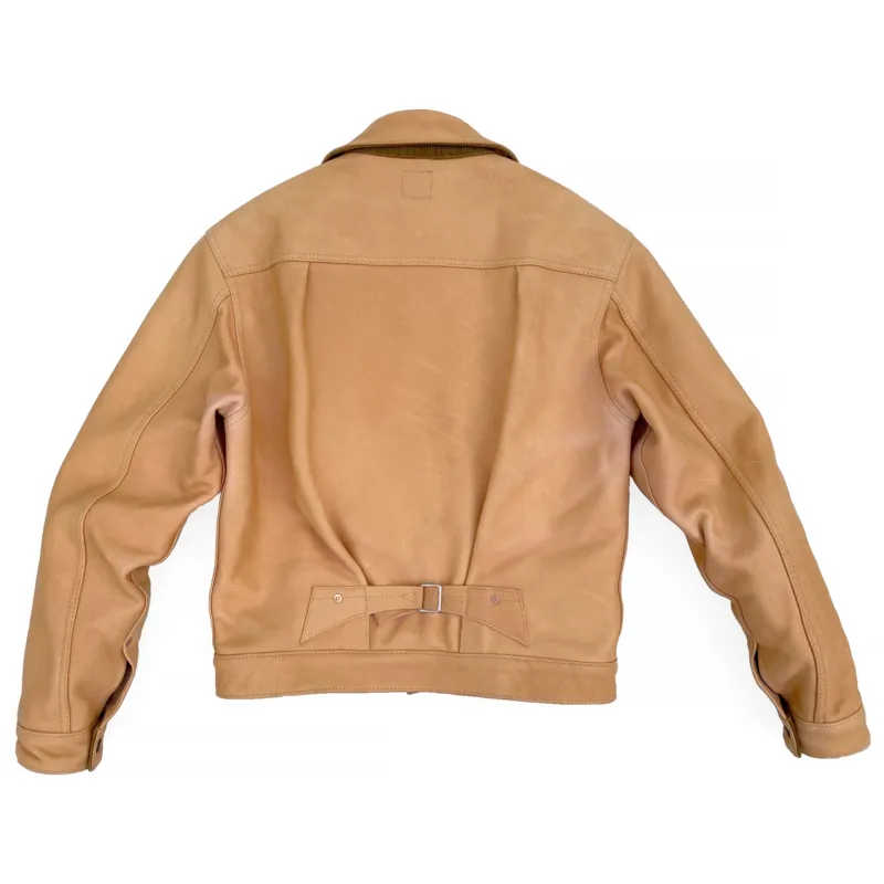 【MISTER FREEDOM】Ranch Blouse Jacket - Natrual & Black Leather / 西部 一二代 植鞣革皮衣