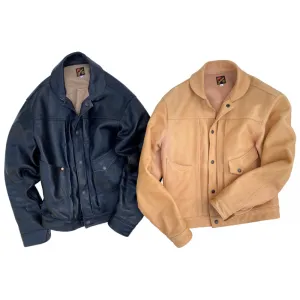 【MISTER FREEDOM】Ranch Blouse Jacket - Natrual & Black Leather / 西部 一二代 植鞣革皮衣