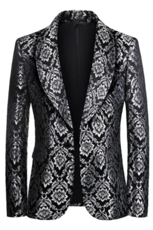 Modern Flower Printed Stylish Men's Blazers