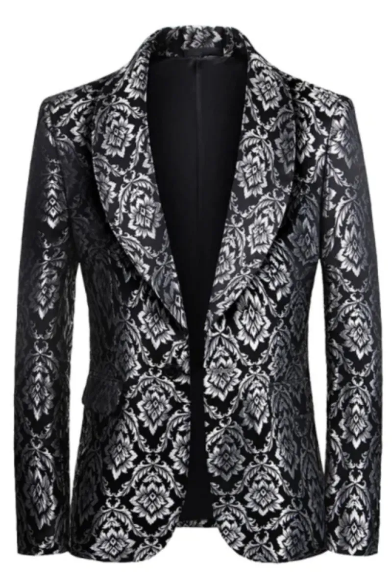 Modern Flower Printed Stylish Men's Blazers