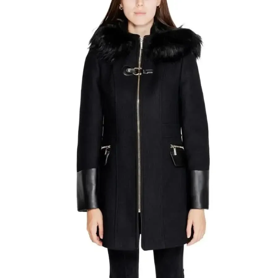 Morgan De Toi Women's Black Hooded Jacket With Pockets