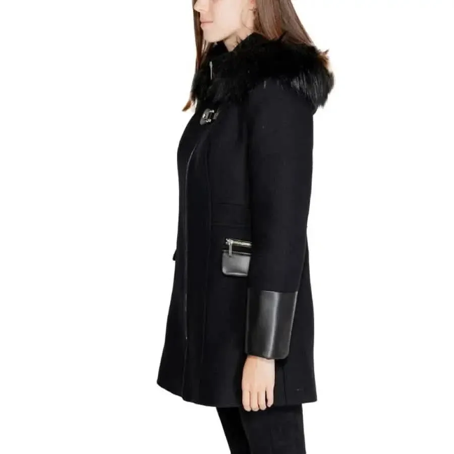 Morgan De Toi Women's Black Hooded Jacket With Pockets
