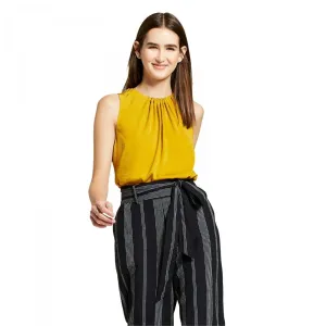 Mossimo Women's Shirred Neck Tank Top Sleeveless Blouse Shirt