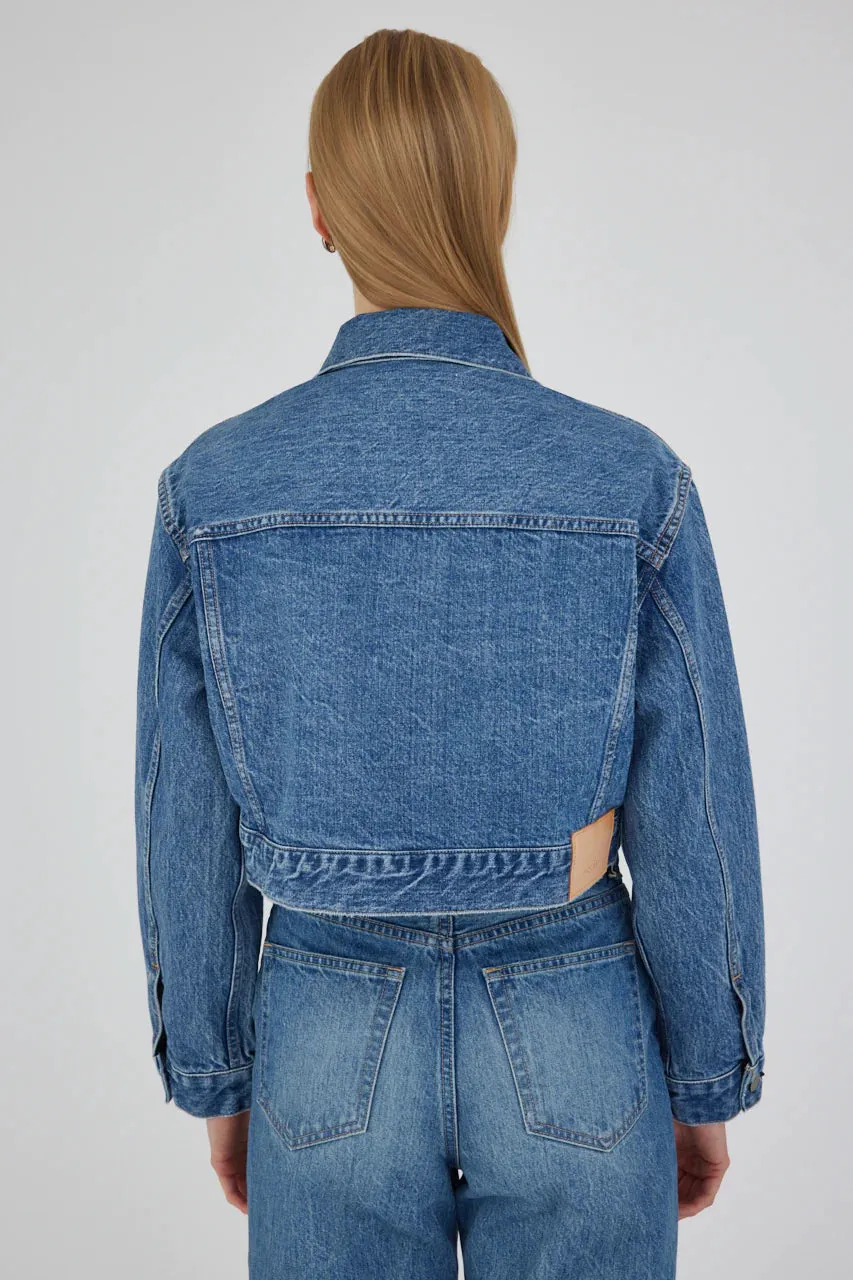 Moussy Vintage Bayview Zip Cropped Jean Jacket