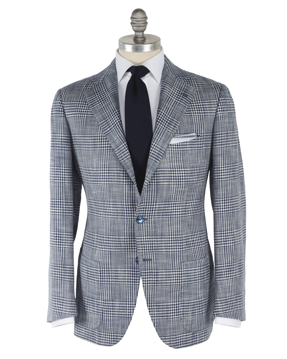 Navy Blue and White Prince of Wales Sportcoat